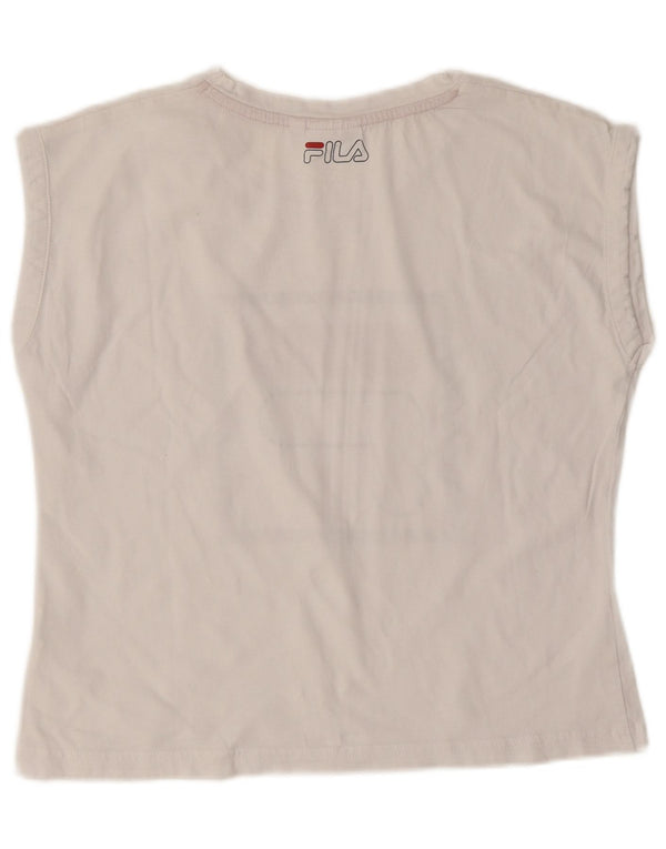 Женская футболка с рисунком Fila Top UK 10, маленькая белая