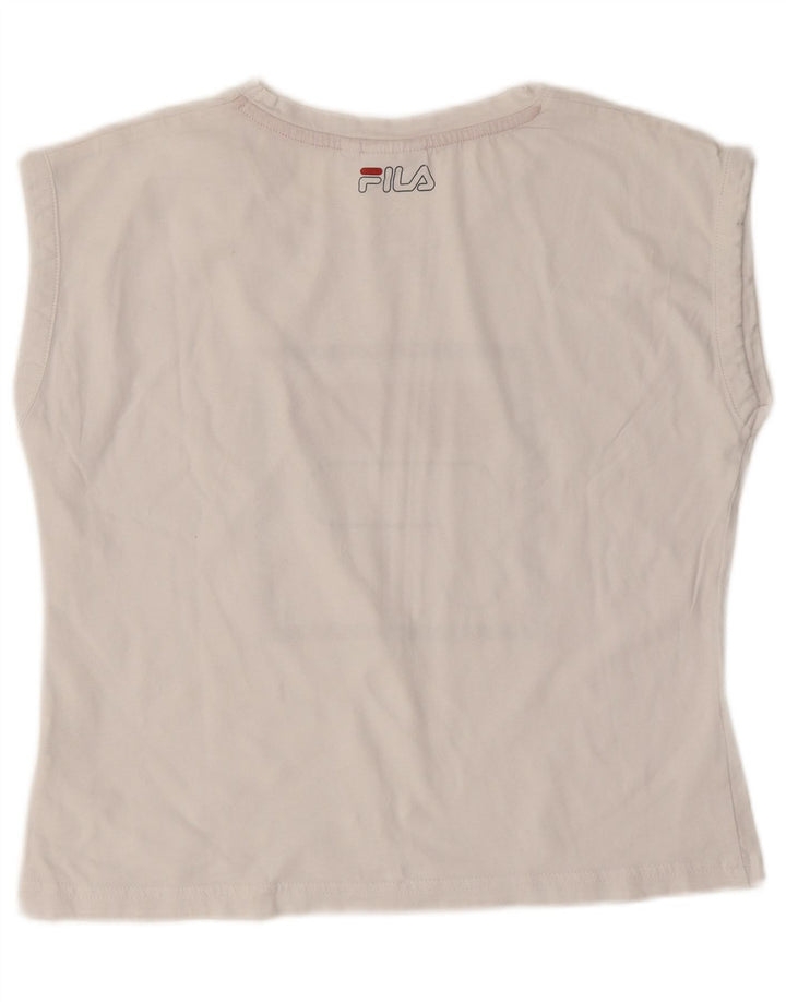 Женская футболка с рисунком Fila Top UK 10, маленькая белая