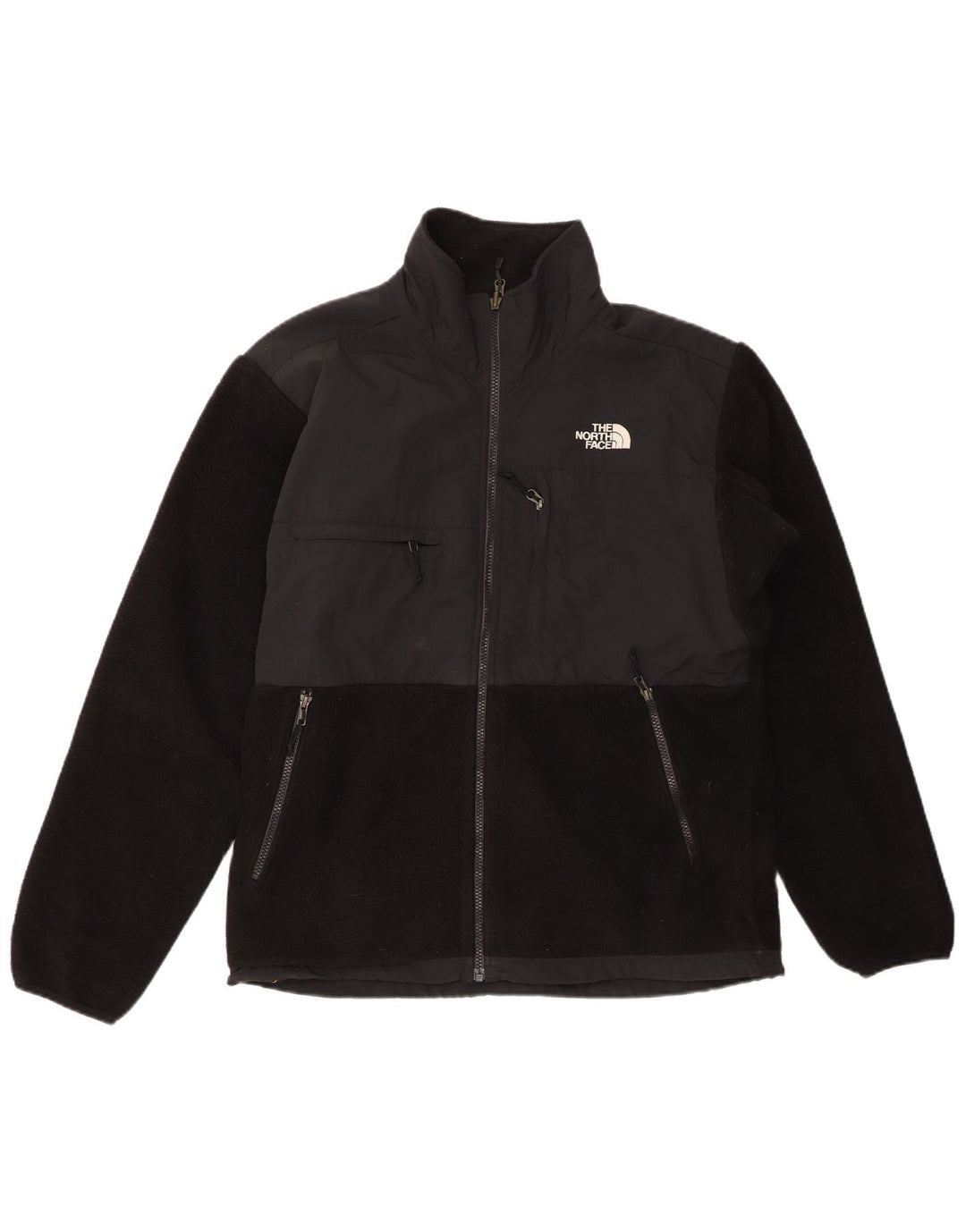 Мужская флисовая куртка THE NORTH FACE UK 38, средний черный полиэстер с цветными блоками