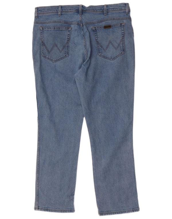 Мужские прямые джинсы Wrangler стандартного кроя W40 L30, синий хлопок
