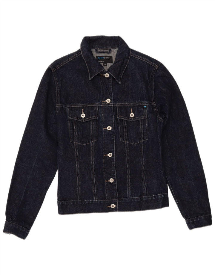 ВИНТАЖНАЯ женская джинсовая куртка EU 38, средний темно-синий хлопок