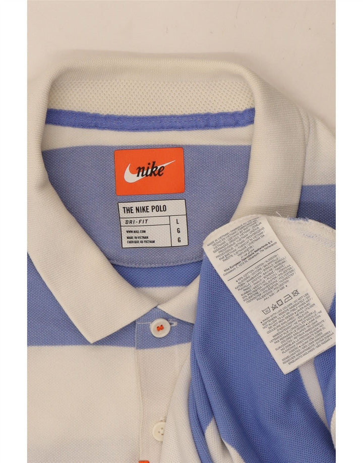 Мужская рубашка-поло для регби NIKE Dri Fit, большая хлопковая белая полоска