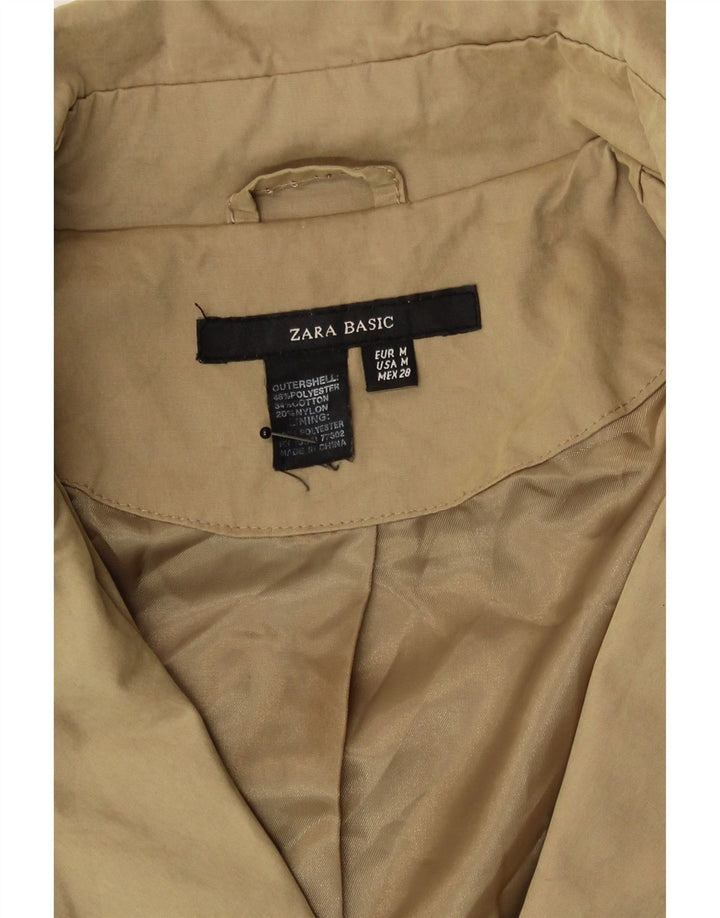 Женский тренч Zara UK 14, средний бежевый, хлопок