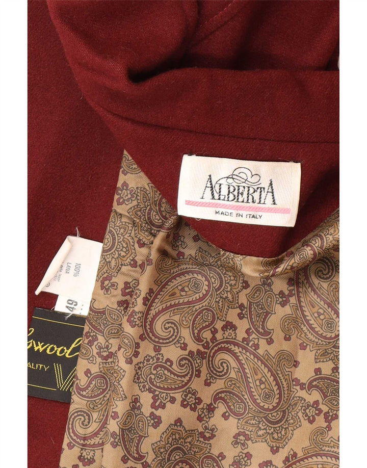 Винтажный женский пиджак оверсайз с рукавом 3/4 IT 49 XL бордовый