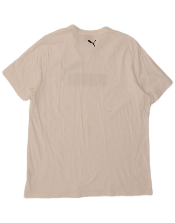 Puma Mens Graphic T-Shirt Top 2XL White