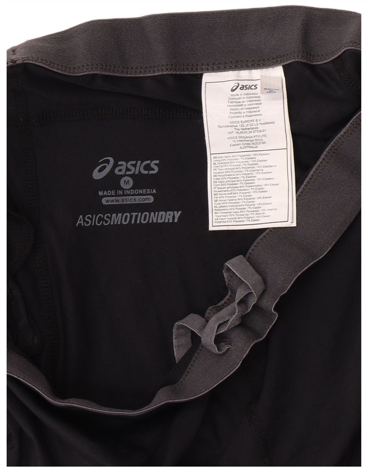 Женские спортивные брюки-капри с рисунком Asics UK 12, средний черный полиамид