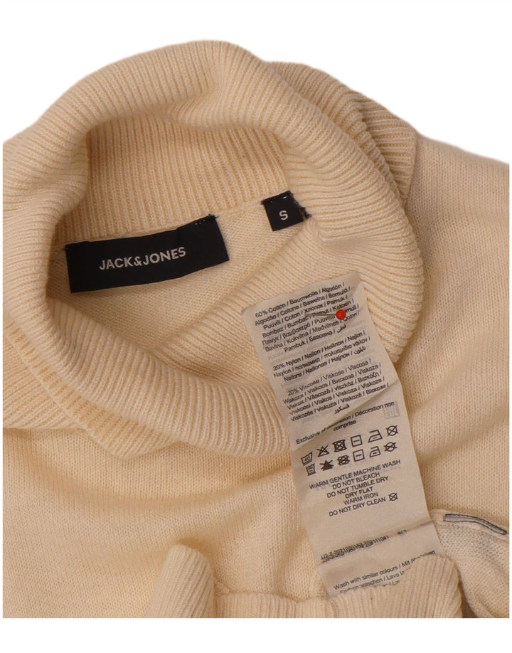 Мужской джемпер с высоким воротником Jack & Jones, маленький белый хлопковый свитер