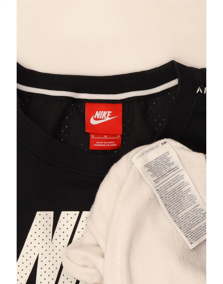 Мужской свитшот с рисунком Nike, средний черный хлопковый джемпер с цветными блоками