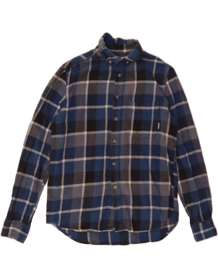 EDDIE BAUER Mens Flannel Shirt Small Blue Check Cotton Vintage Eddie Bauer and Second-Hand Eddie Bauer from Messina Hembry 