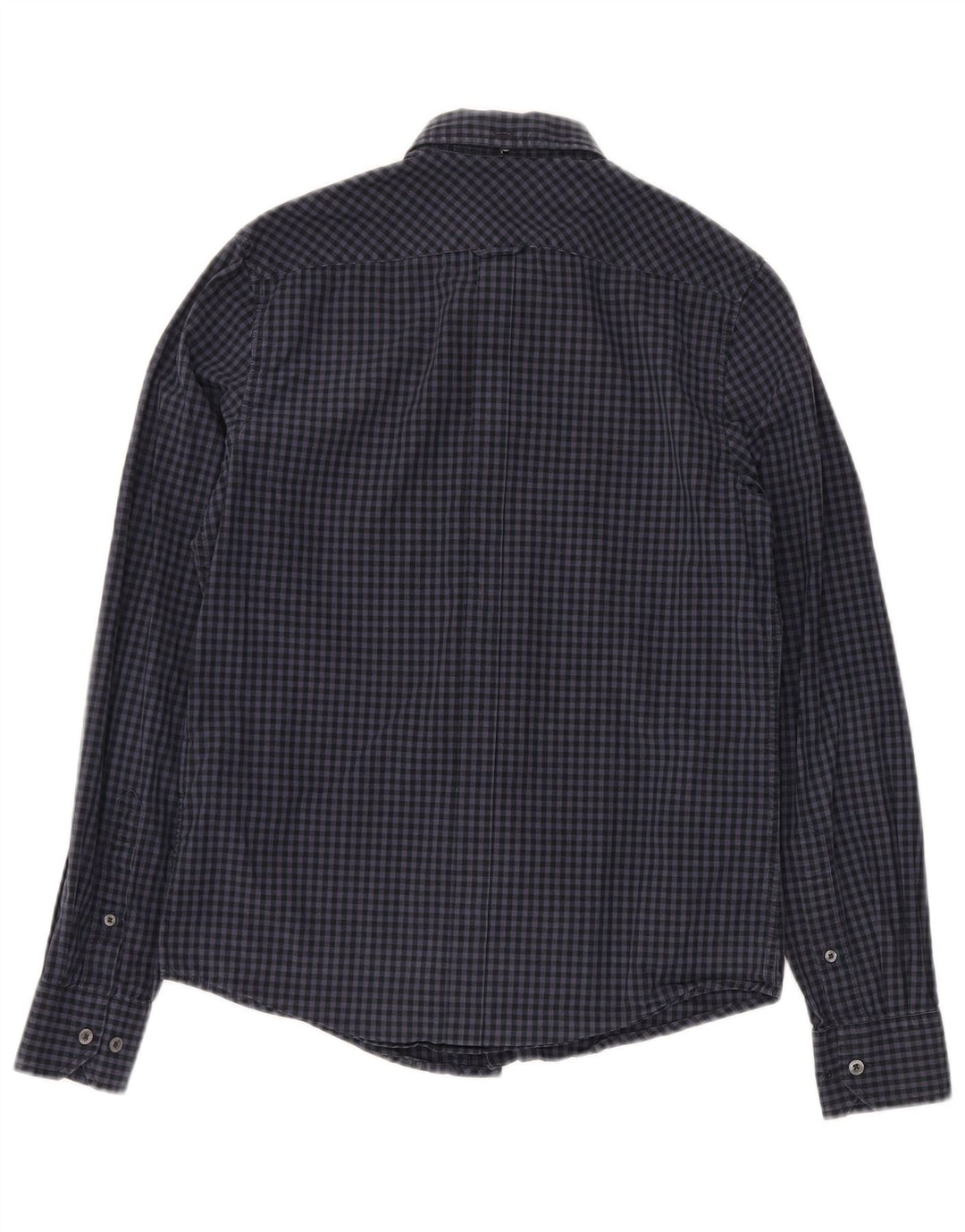 Мужская рубашка BEN SHERMAN XS темно-синяя в клетку из хлопка
