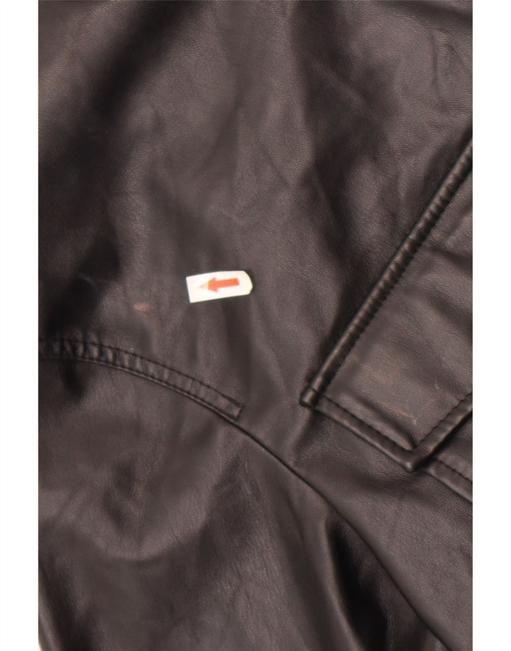 Женская рубашка из искусственной кожи Zara UK 14, средний черный полиэстер
