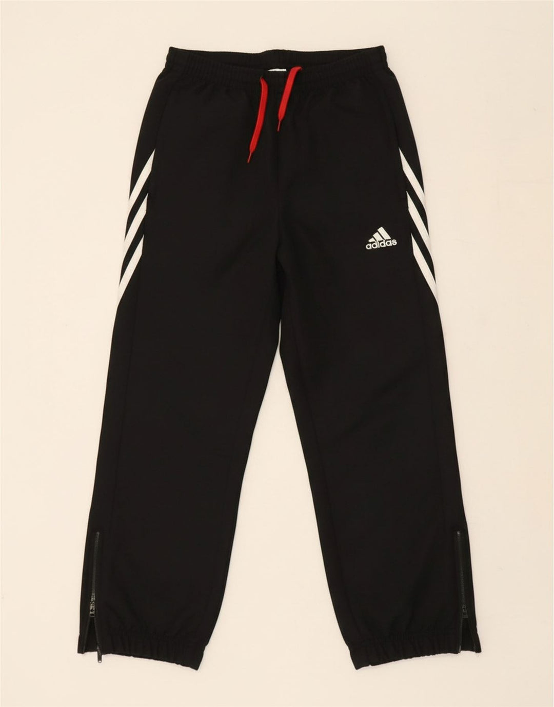 ADIDAS Boys Tracksuit Trousers Joggers 9-10 Years  Black Polyester