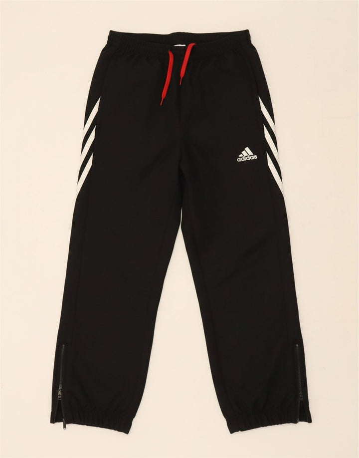 ADIDAS Boys Tracksuit Trousers Joggers 9-10 Years  Black Polyester