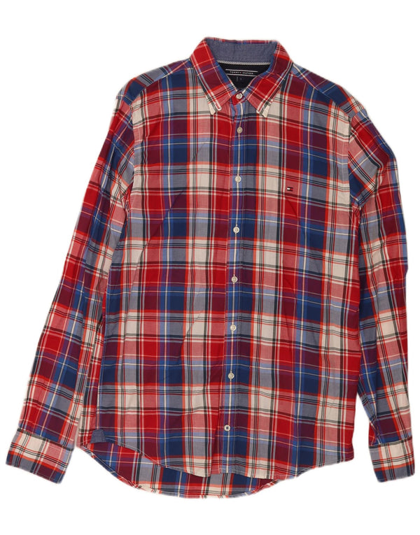 Tommy Hilfiger Мужская рубашка New York Fit, маленькая разноцветная клетка, хлопок