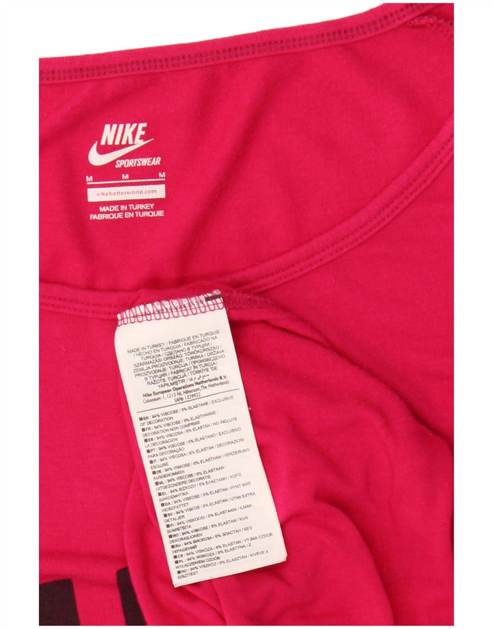 Женский топ с длинным рукавом Nike Graphic Top UK 14, средний розовый из вискозы