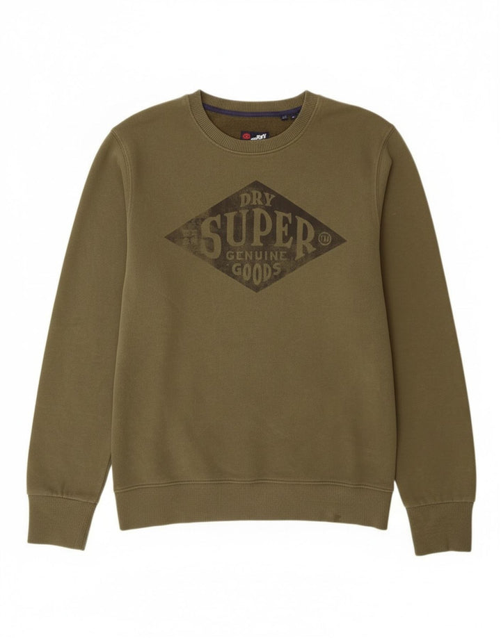 Мужской свитшот с рисунком Superdry XL, хлопок цвета хаки
