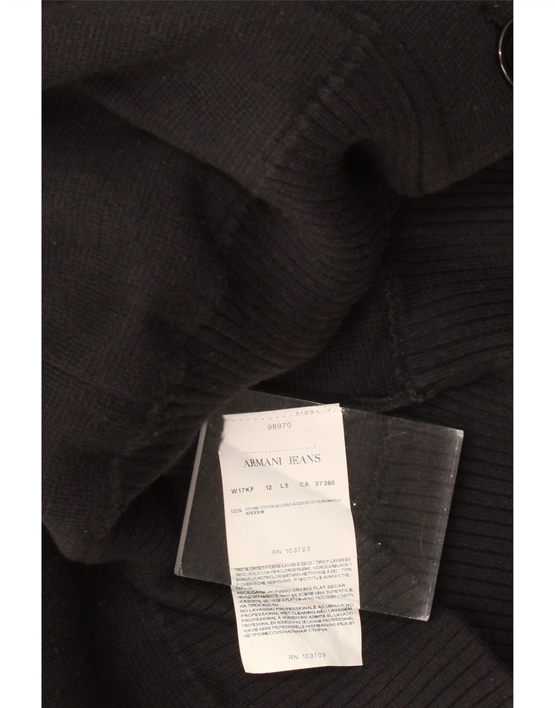 ARMANI JEANS Женский свитер-кардиган UK 12 Средний Черный Хлопок