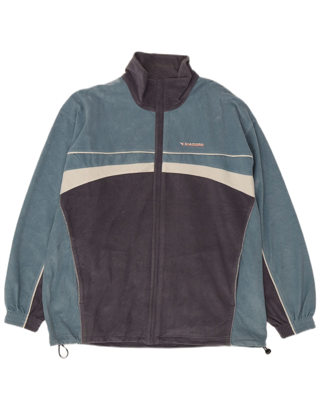 Мужская флисовая куртка Diadora UK 42 XL, синяя, полиэстер с цветными блоками
