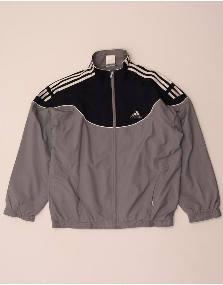 Верхняя часть спортивного костюма для мужчин Adidas, размер UK 38/40, средний, серый в блоках цвета, полиэстер