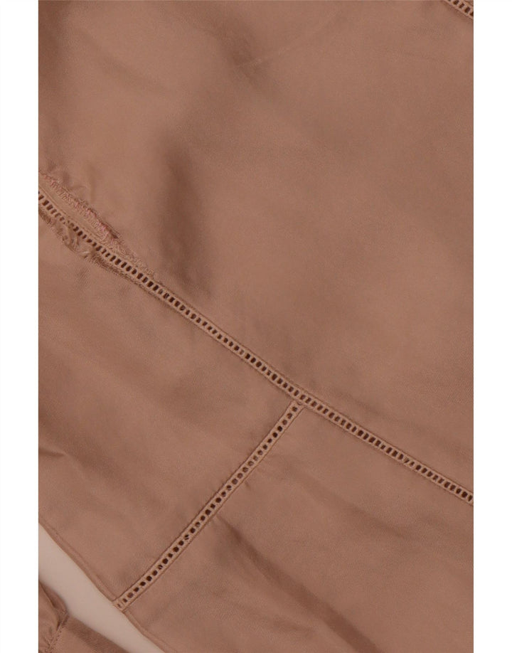 Женская блузка с рукавом 3/4 JIGSAW, топ UK 10, маленький, бежевый, шелковый