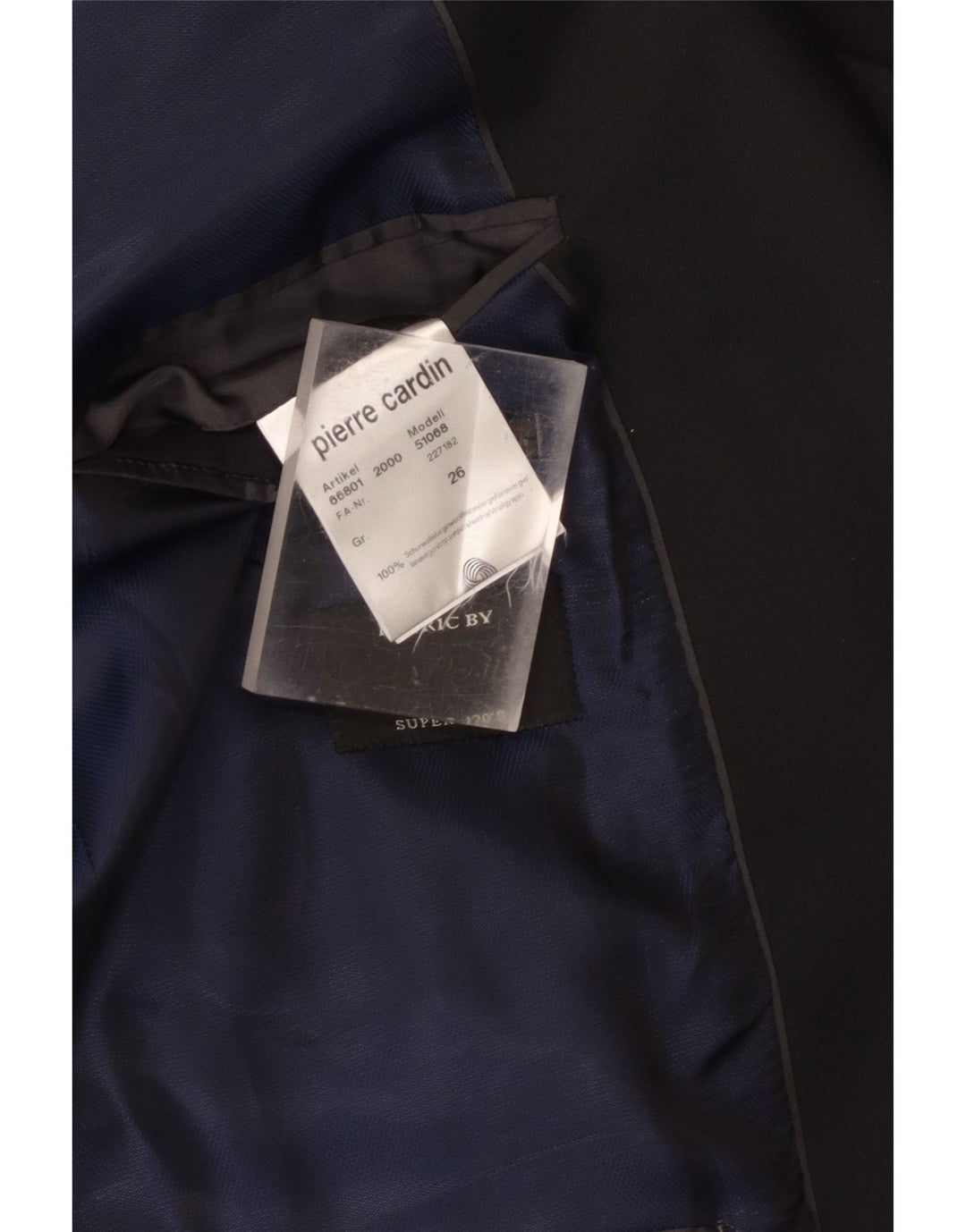 Мужской пиджак Pierre Cardin на 1 пуговице UK 40, большой черный из натуральной шерсти