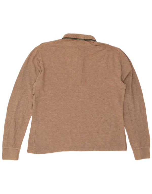 Мужская рубашка-поло с длинным рукавом Penguin Heritage, средний размер, бежевый хлопок, хлопок