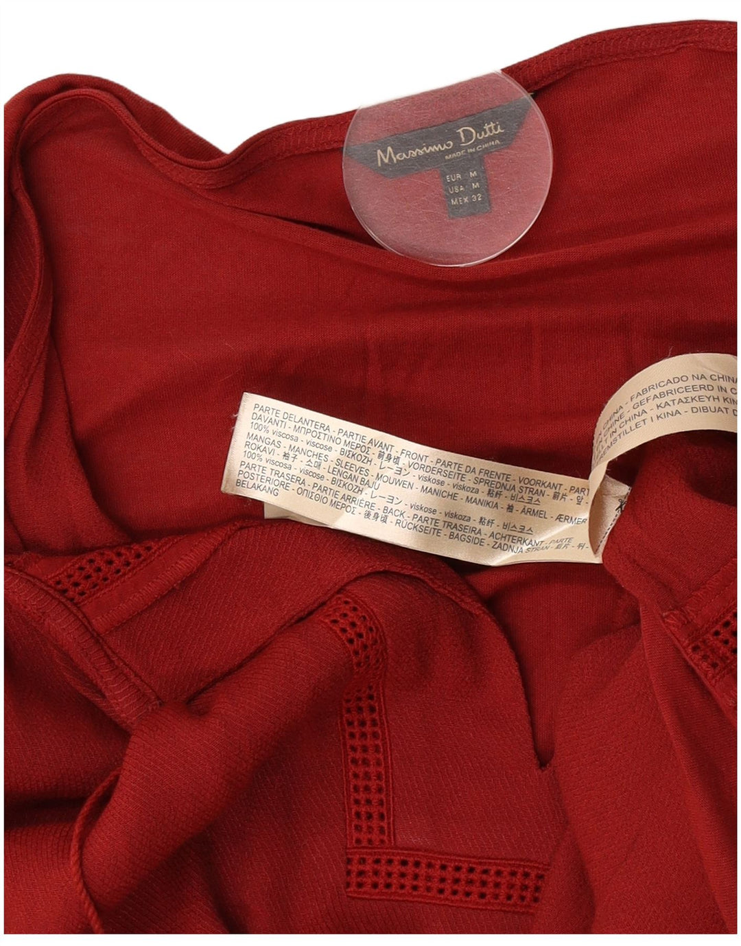 Женская туника Massimo Dutti с рукавом 3/4 UK 14, средний бордовый вискоза