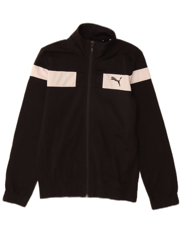 Спортивный костюм Puma для мальчиков 9–10 лет, черный полиэстер с цветными блоками
