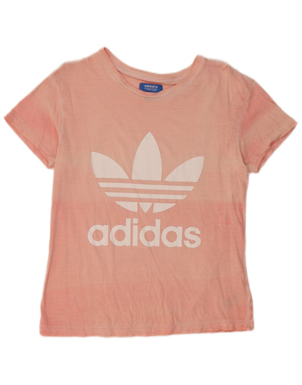 Adidas Womens Graphic T-Shirt Top UK 12 Medium  Pink Cotton