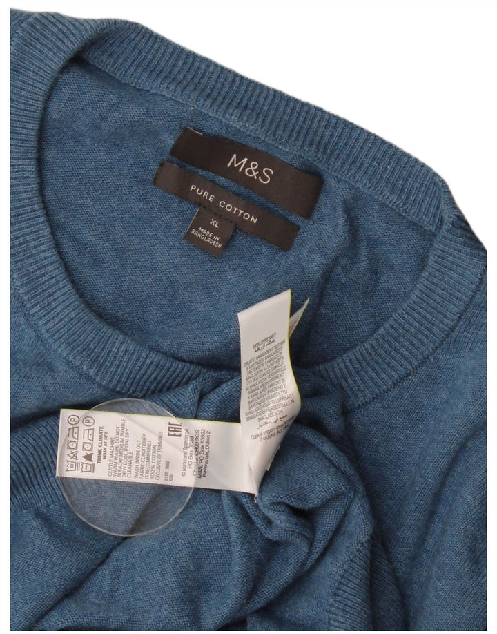 Мужской джемпер с круглым вырезом Marks & Spencer XL, синий хлопок