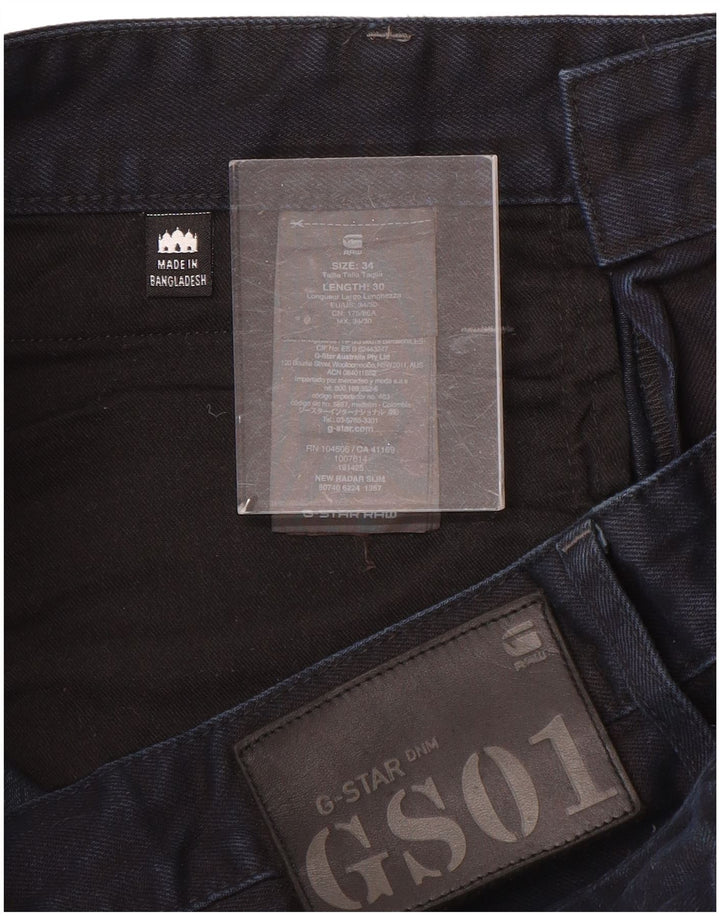 Мужские узкие джинсы G-Star W34 L30 Темно-синие