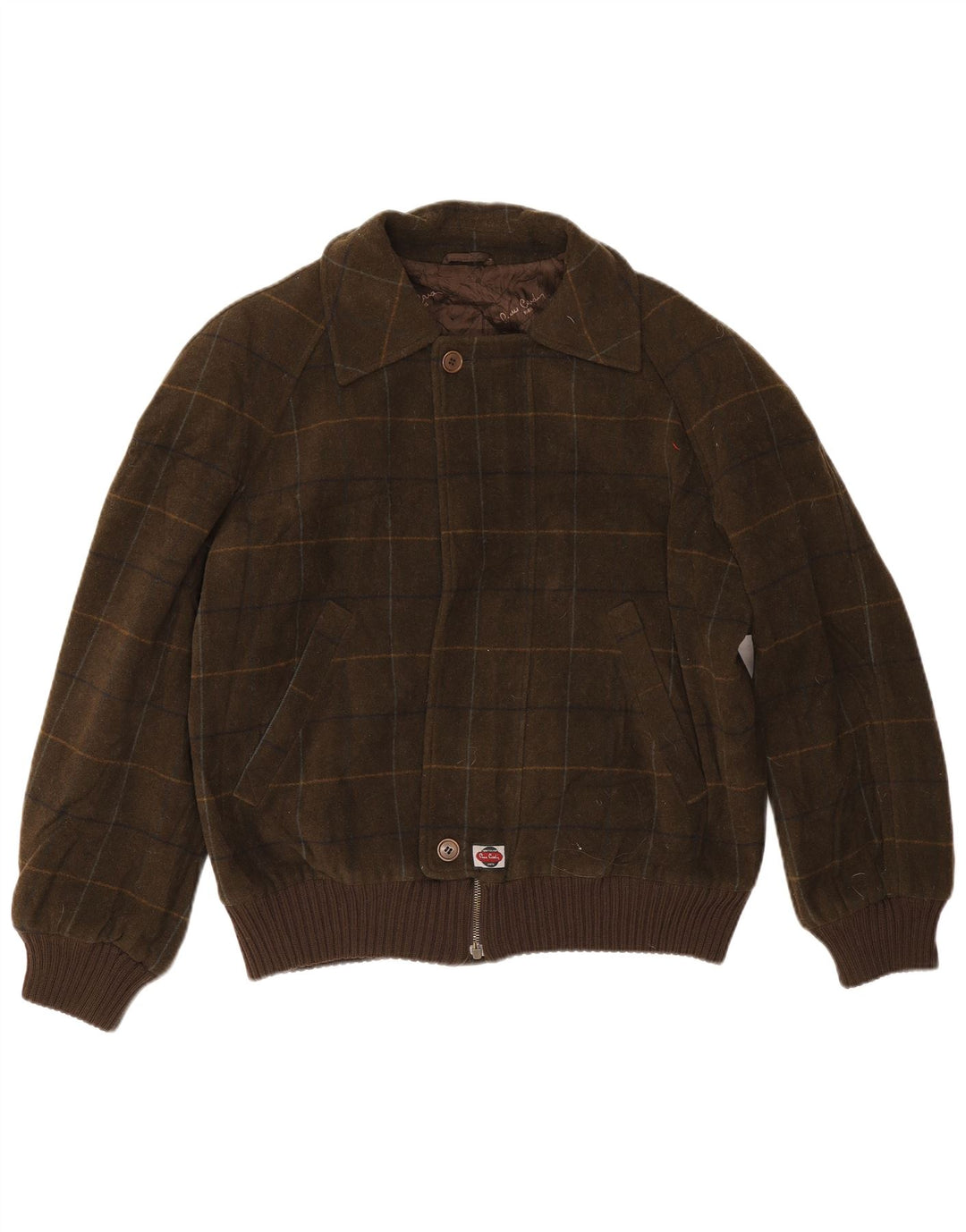 Мужская куртка-бомбер Pierre Cardin UK 42 XL в клетку цвета хаки