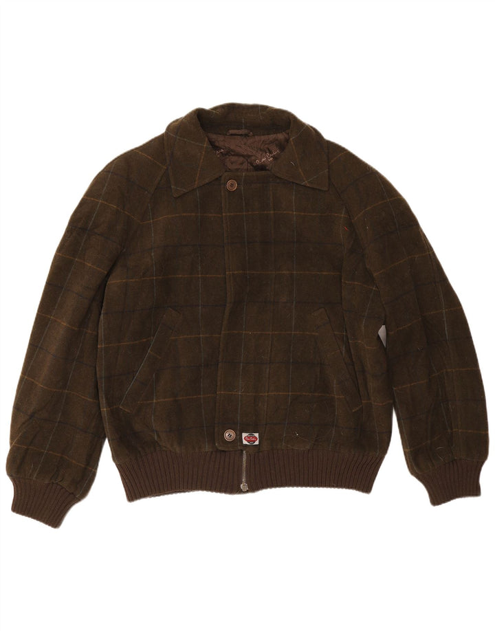 Мужская куртка-бомбер Pierre Cardin UK 42 XL в клетку цвета хаки
