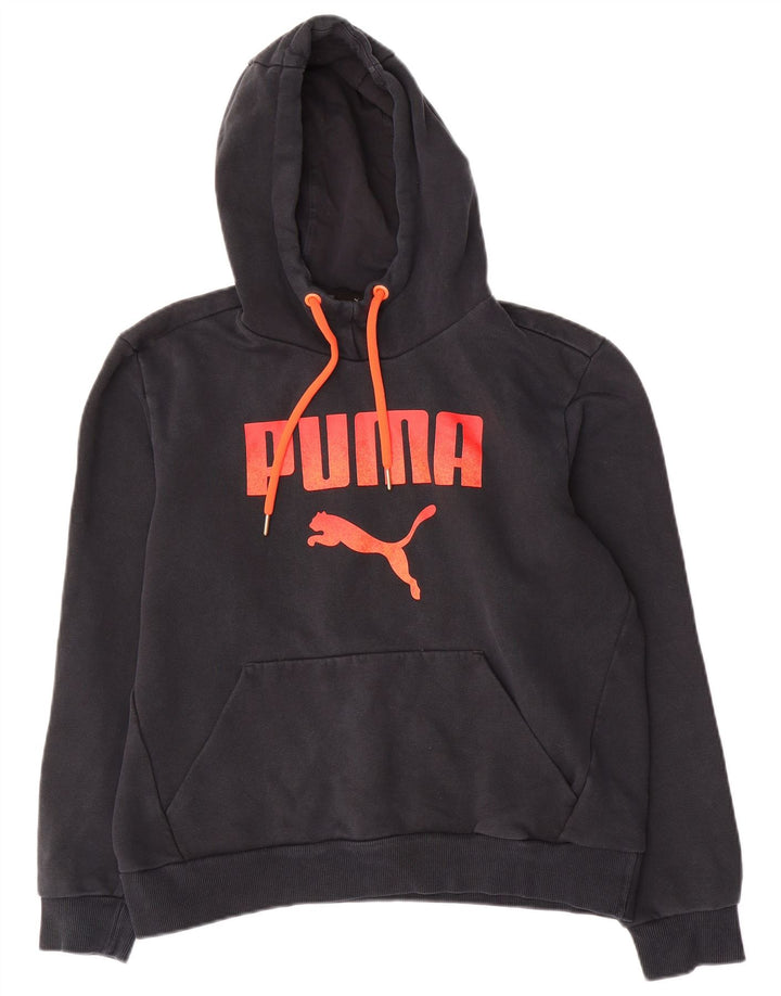 Мужской джемпер с капюшоном Puma, черный, хлопковый, среднего размера