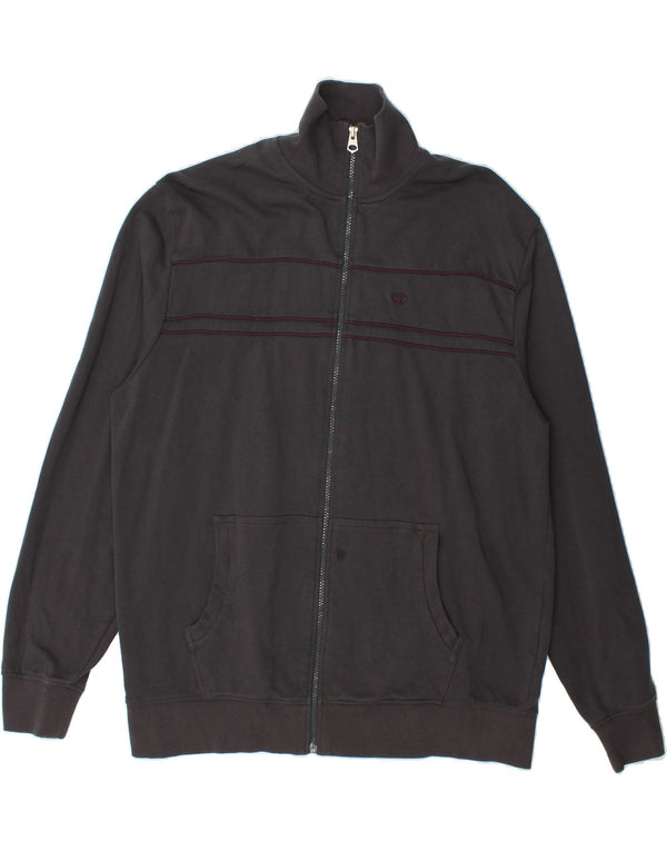 TOM TAILOR Mens Tracksuit Top Jacket 2XL Grey Cotton