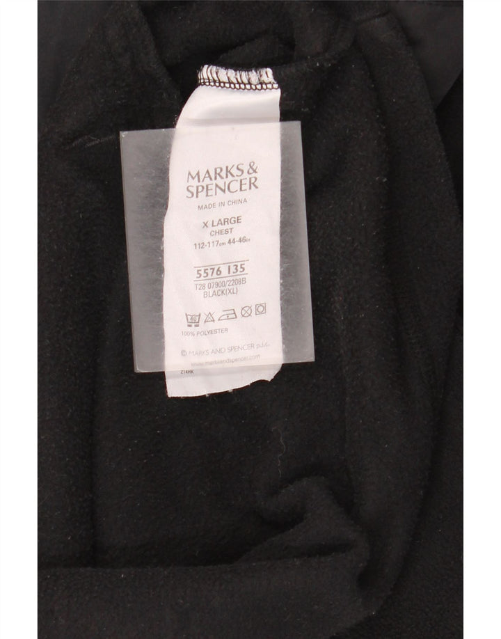 Мужская флисовая куртка Marks & Spencer UK 42 XL, черная, полиэстер с цветными блоками