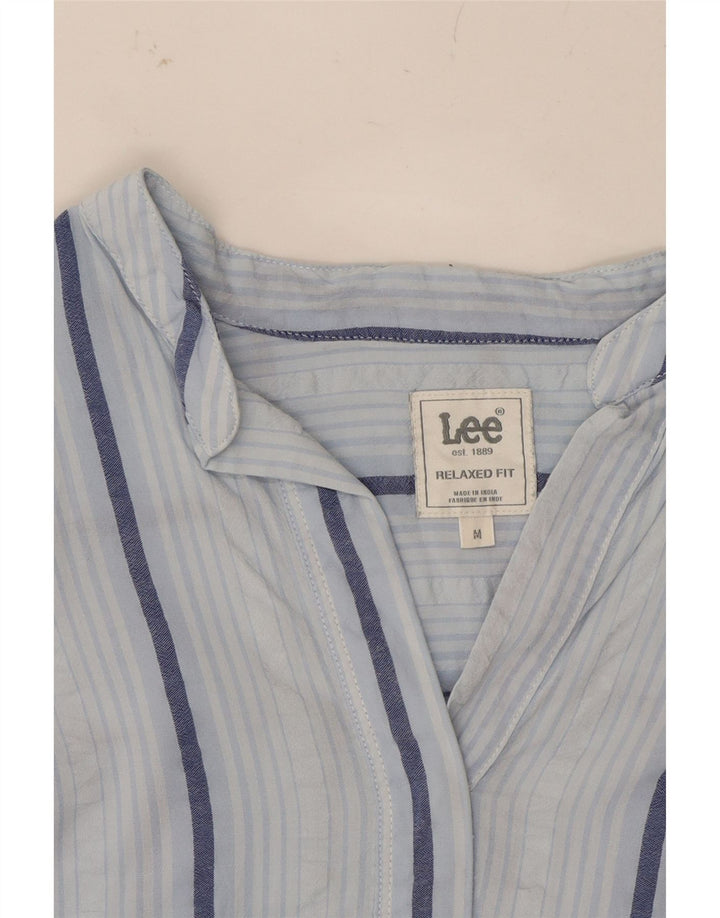 LEE Womens Relaxed Fit 3/4 Sleeve Blouse Top UK 14 Medium Blue Striped Vintage Lee and Second-Hand Lee from Messina Hembry 