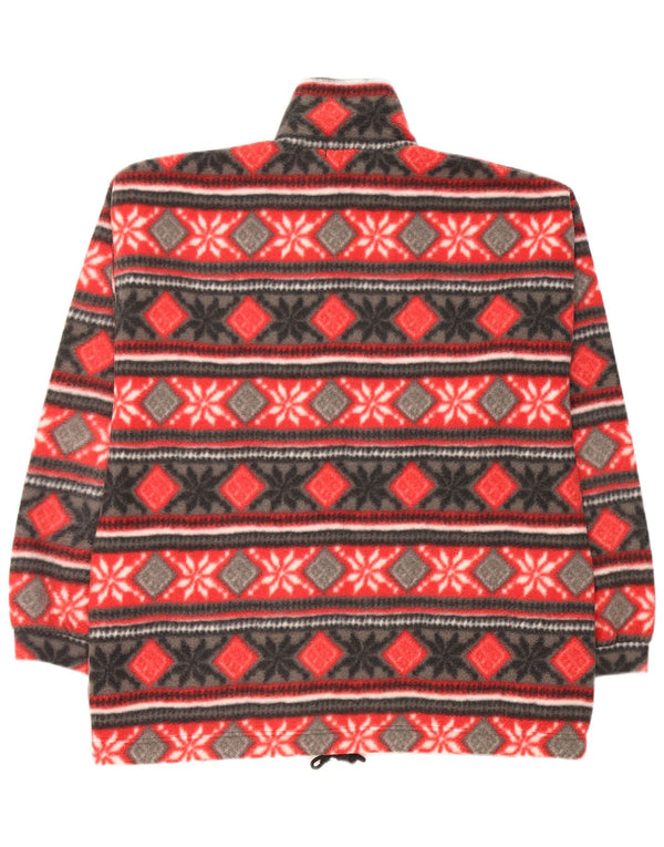 Винтажная мужская флисовая куртка UK 40, большая красная Fair Isle