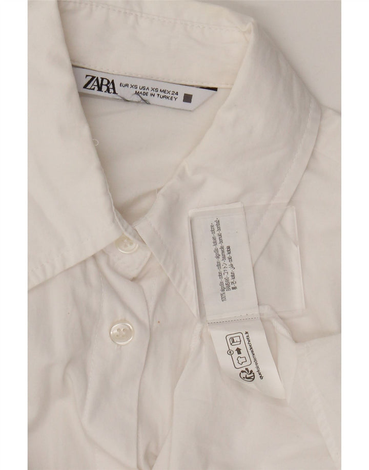Женская рубашка оверсайз Zara UK 6 XS, белый хлопок