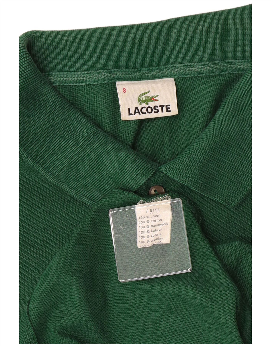 Мужская рубашка-поло Lacoste, размер 8, 3XL, зеленый хлопок