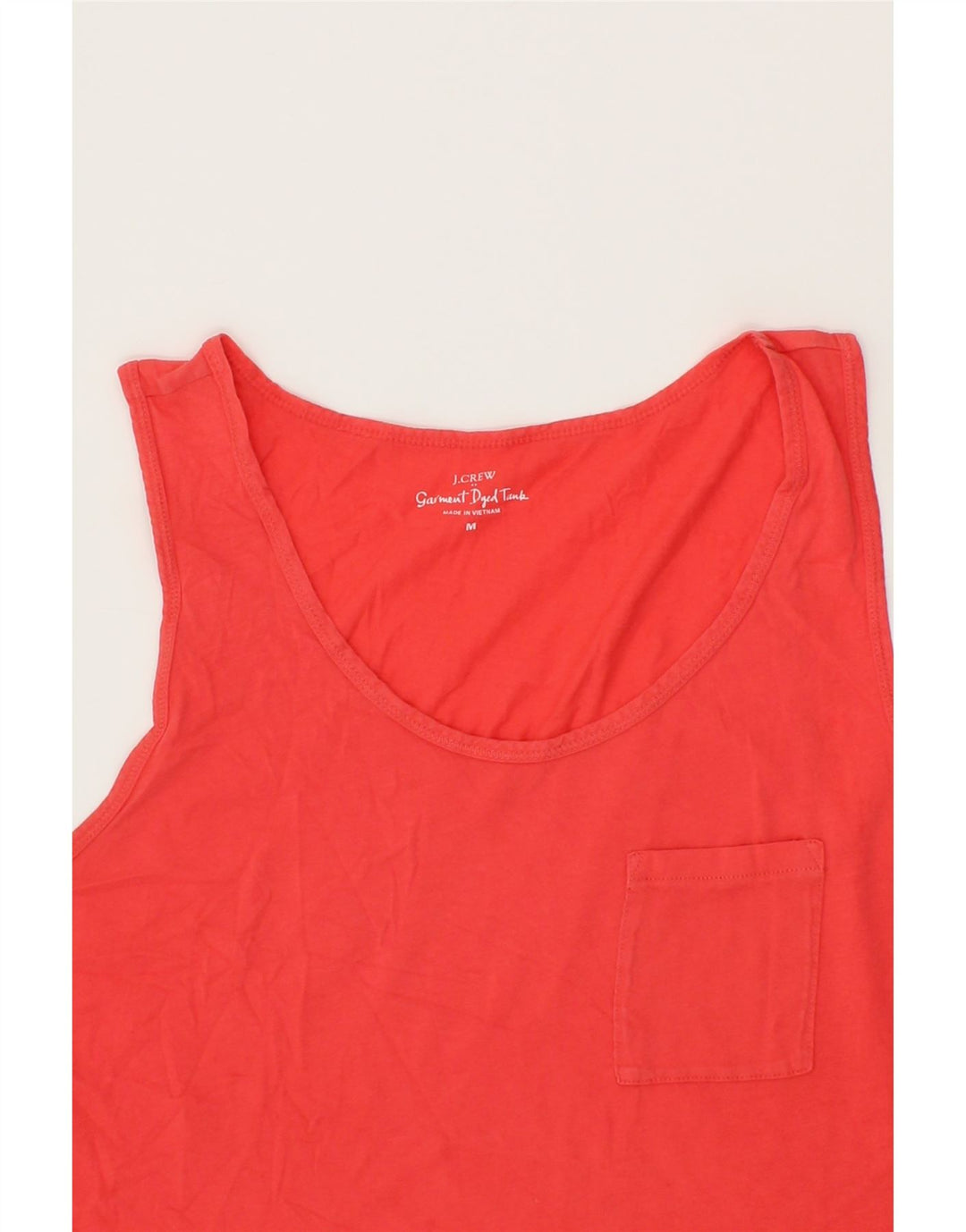 J. CREW Womens Garment Dyed Vest Top UK 12 Medium Red Cotton Vintage J. Crew and Second-Hand J. Crew from Messina Hembry 