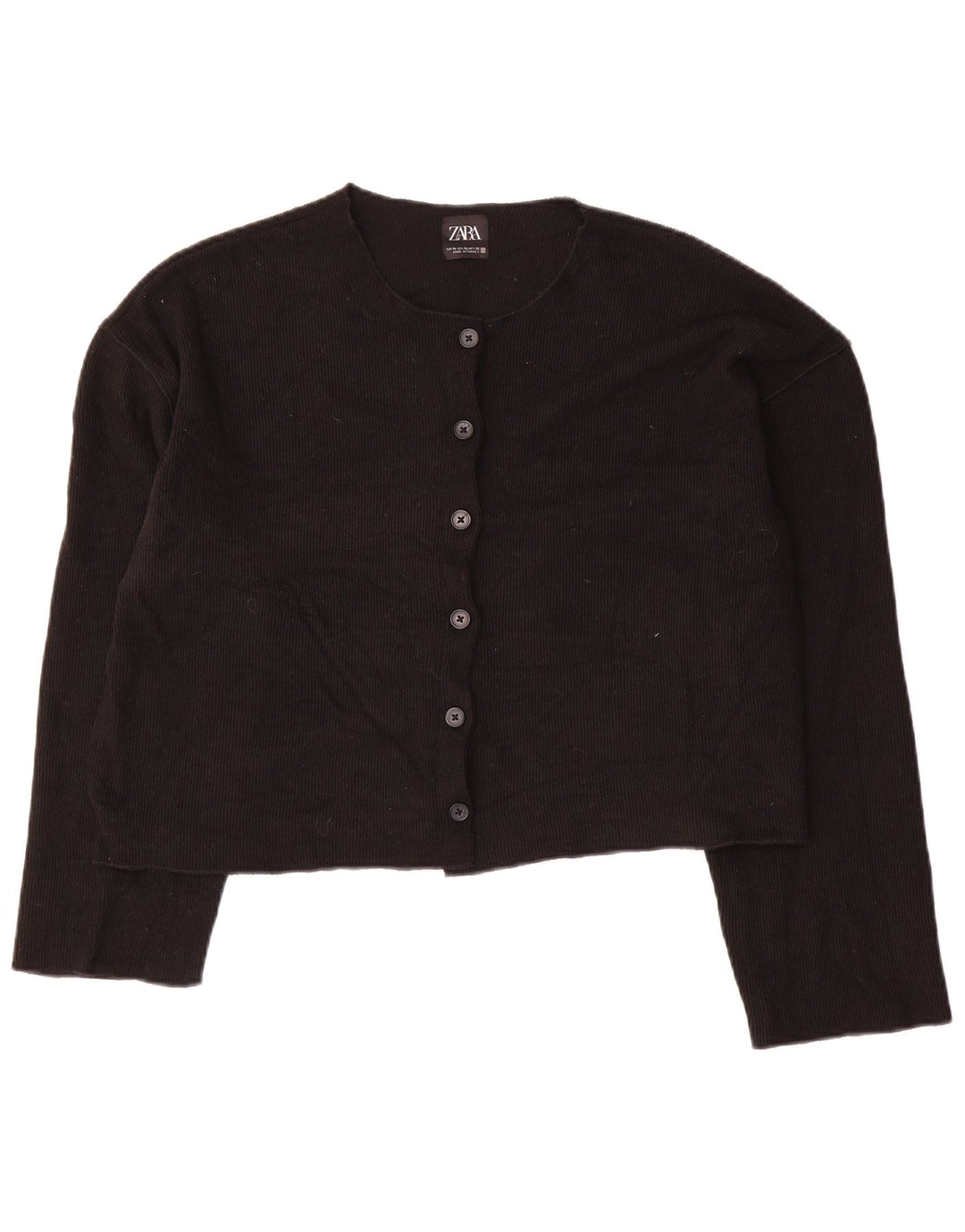 Женский укороченный кардиган Zara UK 18 XL, черный полиэстер