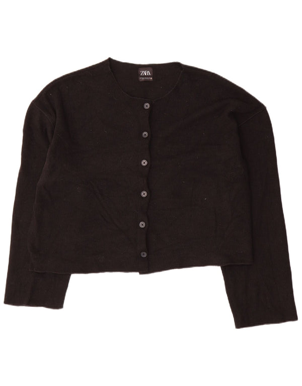 Женский укороченный кардиган Zara UK 18 XL, черный полиэстер
