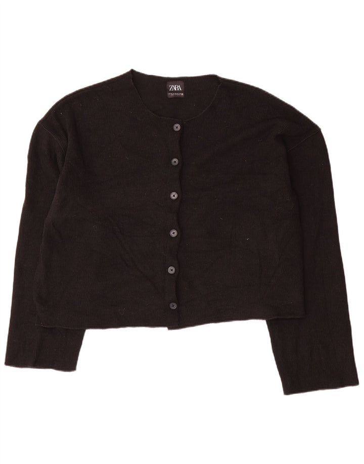 Женский укороченный кардиган Zara UK 18 XL, черный полиэстер