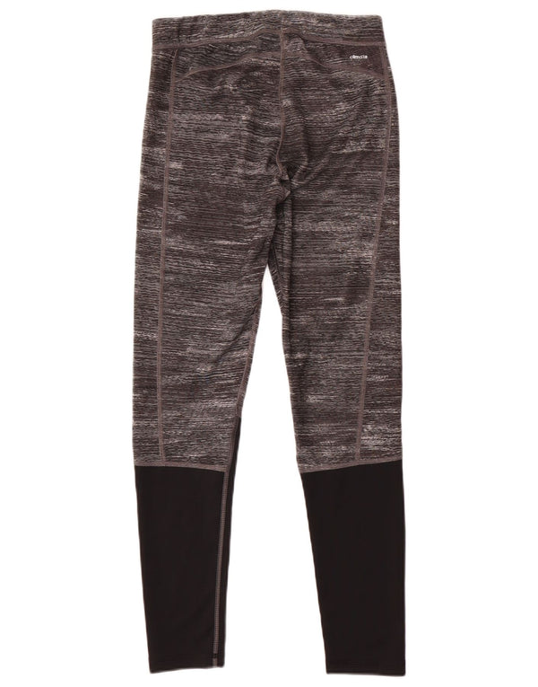 Женские леггинсы Adidas Tech Fit UK 12/14, средний серый полиэстер с цветными блоками
