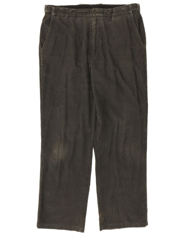 Мужские прямые вельветовые брюки Marks & Spencer Blue Harbour W36 L31 зеленые