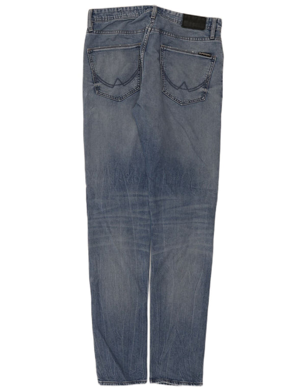 Мужские узкие зауженные джинсы Superdry W32 L34, синий хлопок