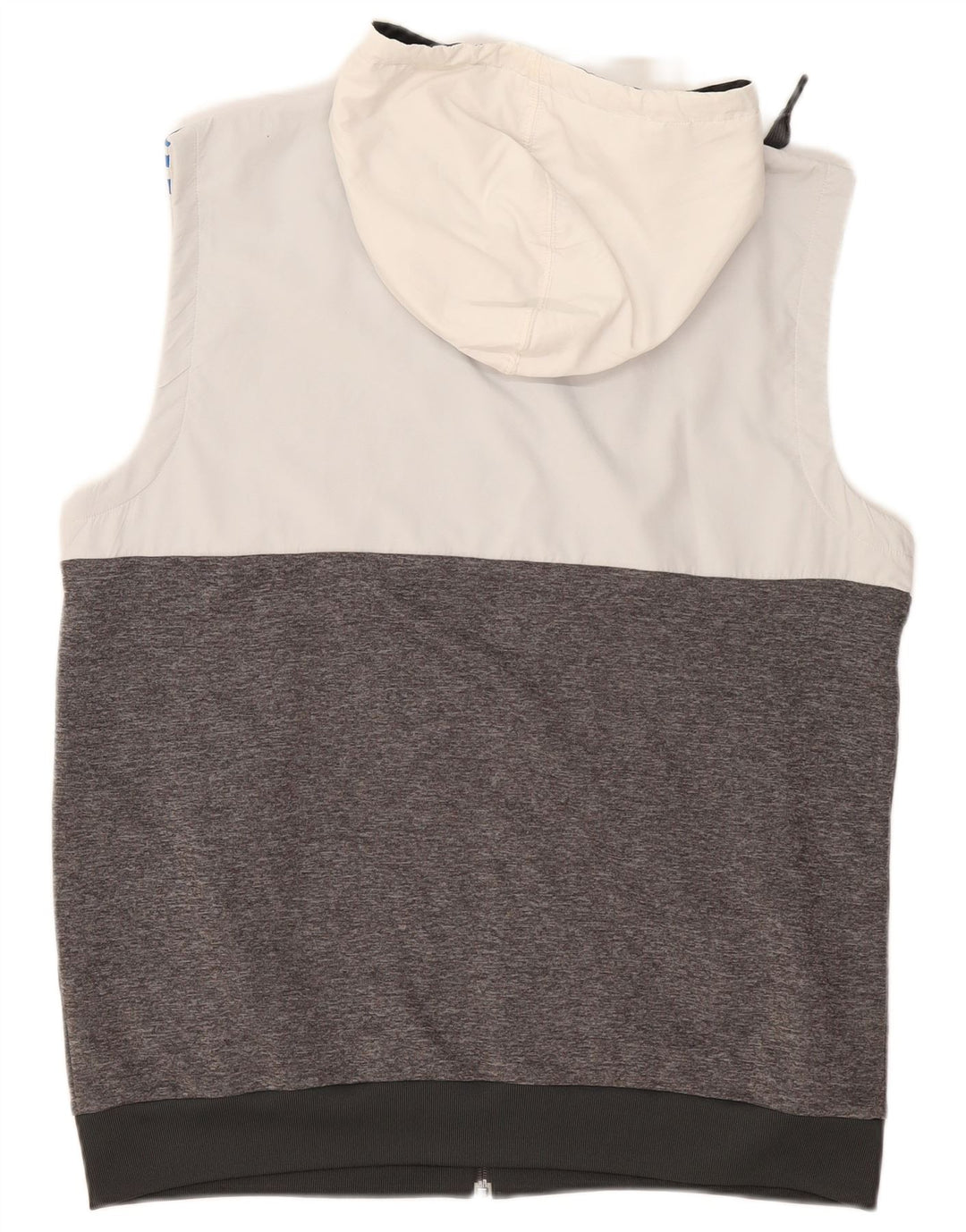 ADIDAS Мужской свитер без рукавов с капюшоном на молнии, большой серый полиэстер с цветными блоками