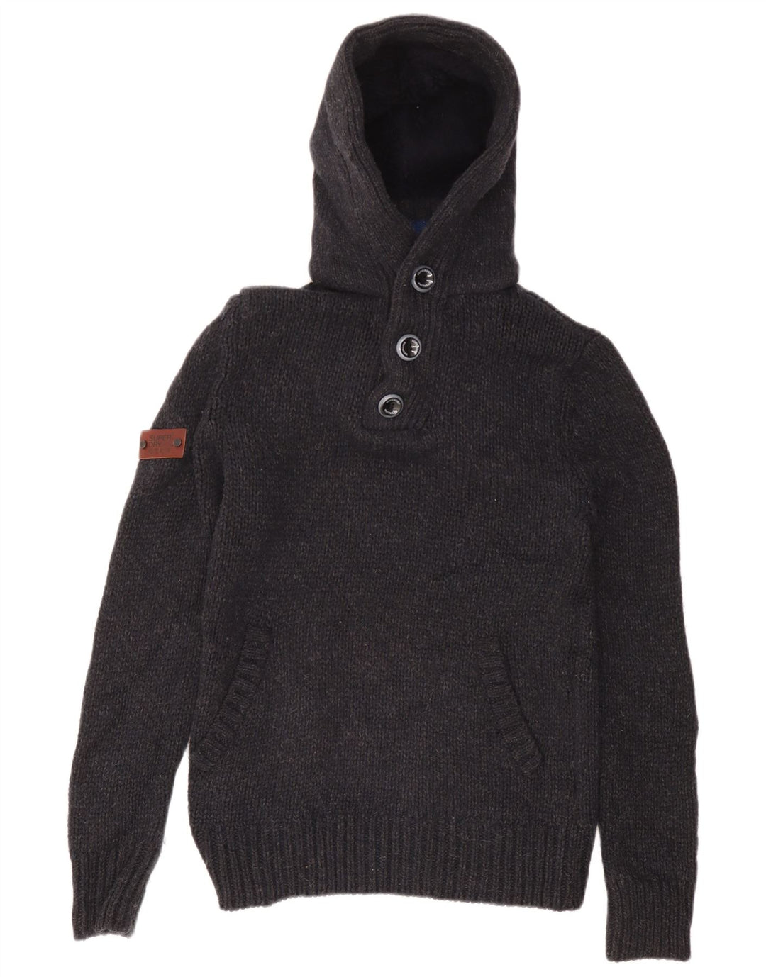 Мужской свитер с капюшоном Superdry, средний темно-синий, акрил