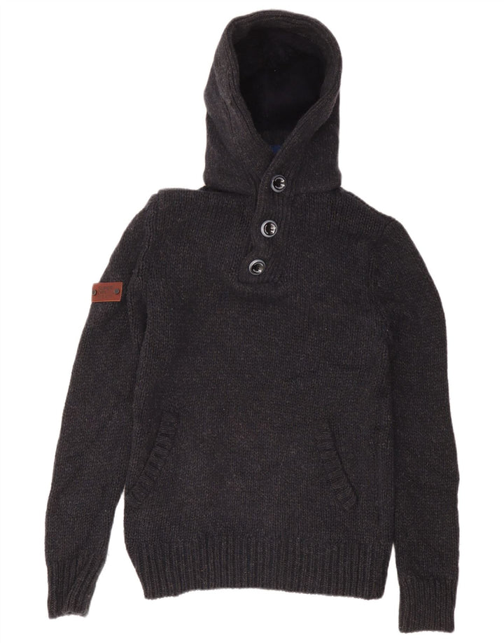Мужской свитер с капюшоном Superdry, средний темно-синий, акрил